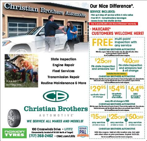 christian brothers oil change|christian brothers automotive discounts.